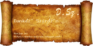 Dankó Szirén névjegykártya